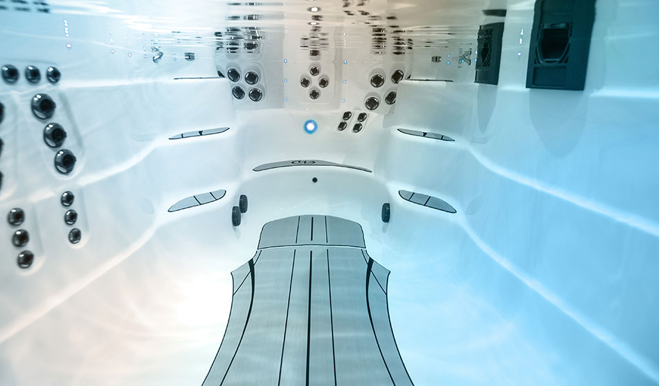 under water view of swim spa